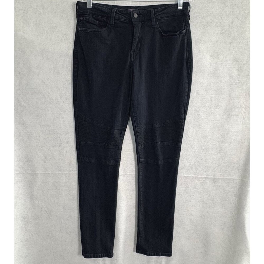 NYDJ Women Stretch 5 Pocket Leggings Jeans Sz 12 Black Casual Staple 18-5‎